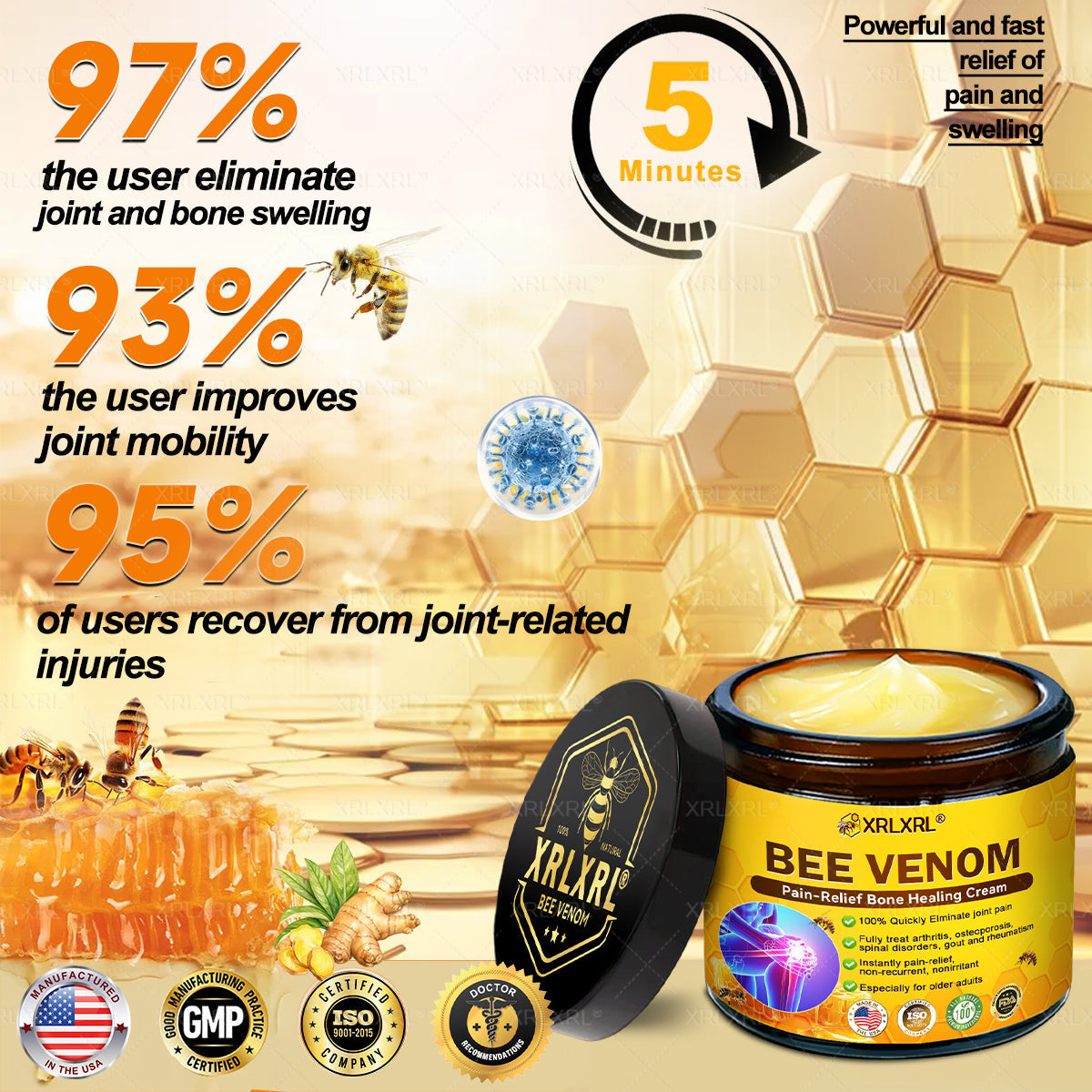 XRLXRL® Bee Venom Pain-Relief Bone Healing Cream 🇺🇸(Specially for older adults)
