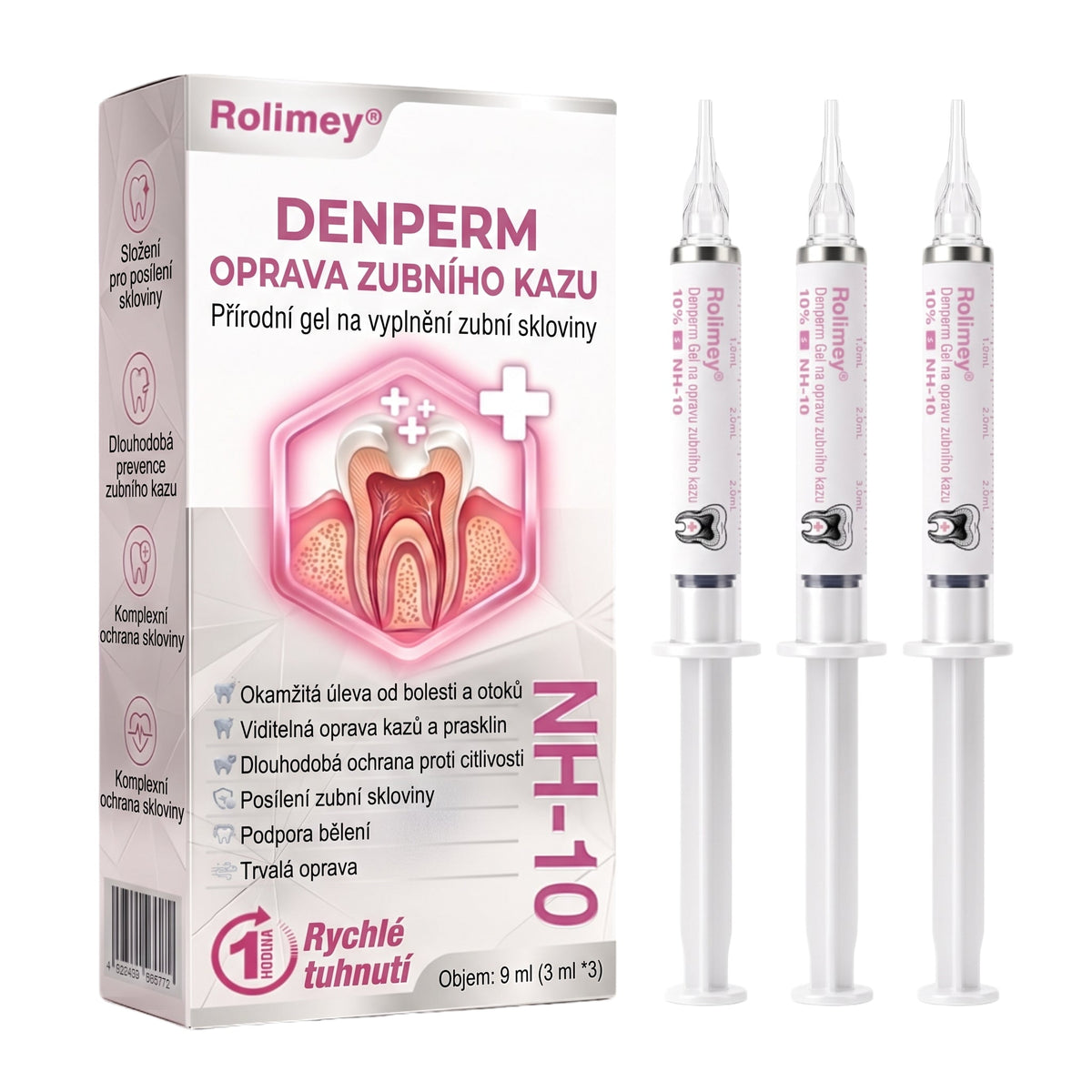 Rolimey® DenPerm – Přírodní gel pro vyplňování defektů skloviny a ošetření kariézních lézí🎁