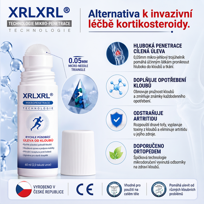🌿XRLXRL®🪄 TECHNOLOGIE ORTOPEDICKÉ REGENERACE NOVÉ GENERACE · 0,05mm mikrojehličkový váleček pro obnovu kostí a kloubů
